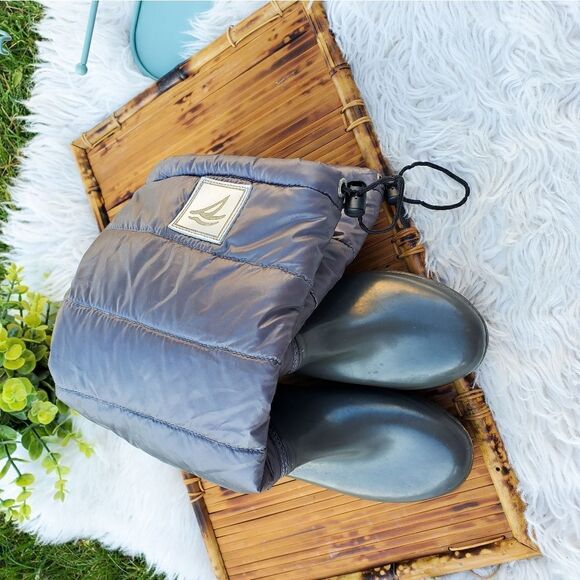 Sperry Insulated Stylish Wedge Heel Water Resistant Rubber Boots - Picture 4 of 11